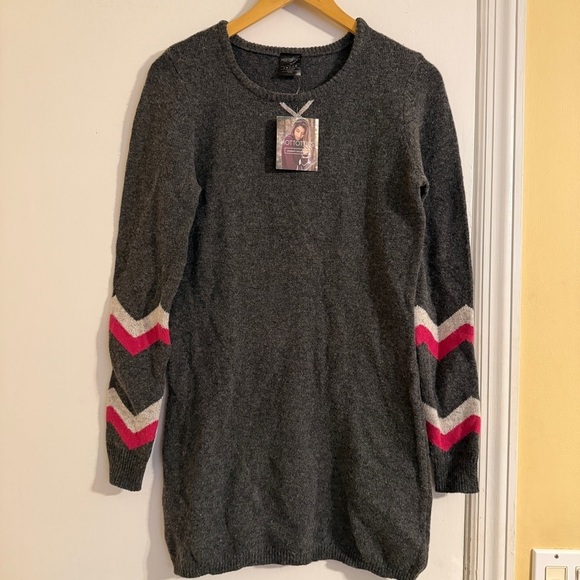 Hottotties Dresses & Skirts - NWT Hottotties Cozy Sweater Dress gray pink women M wool blend